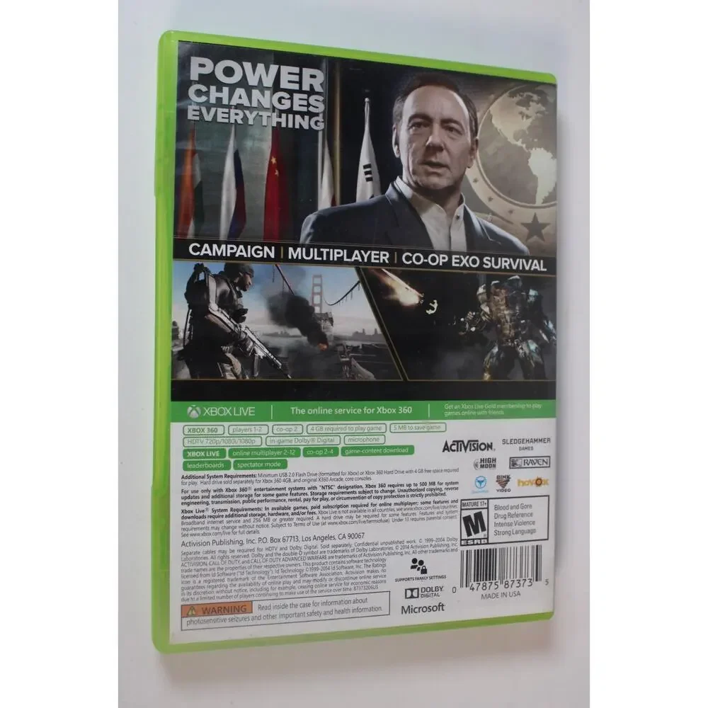 Call of Duty: Advanced Warfare (Microsoft Xbox 360, 2015) Authentic, Complete